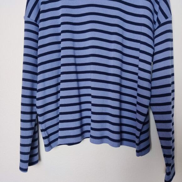 NWT Ann Taylor Weekend Collection Relaxed Sailor Striped Long Sleeve Top Large P - Picture 5 of 11